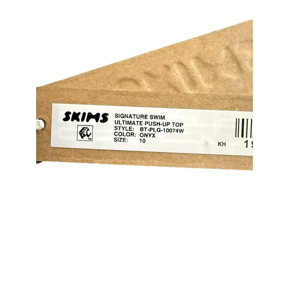 Skims Signature Swim Ultimate Push Up Top - New - Onyx Black - Size 10